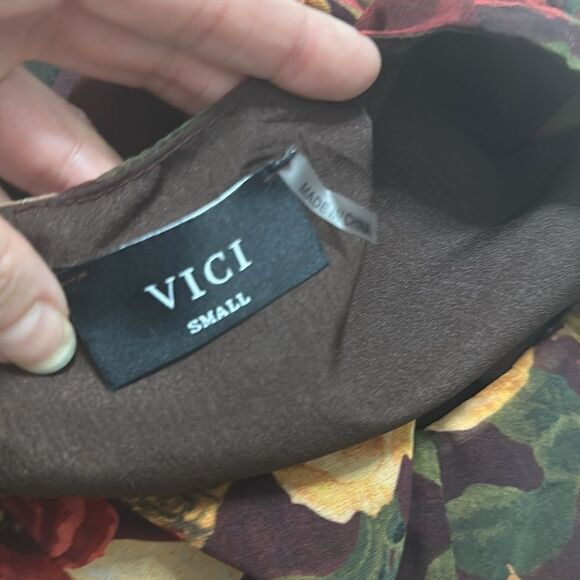 New VICI forested trails floral print midi dress sangria bloom small s - Picture 6 of 9